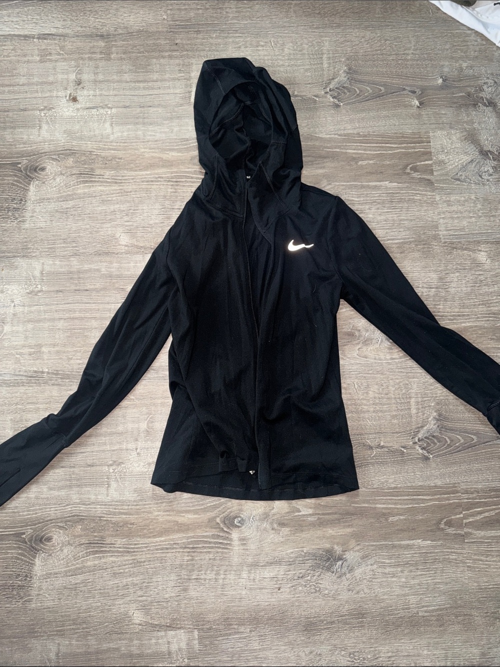 Nike Black Women’s Hooded Zip-Up Sweatshirt with Swoosh